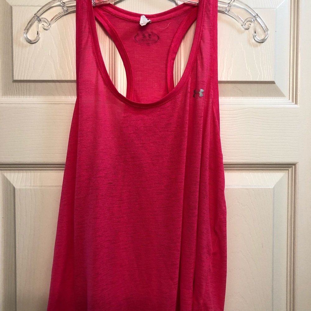 Pink sheer Under Armour tank
